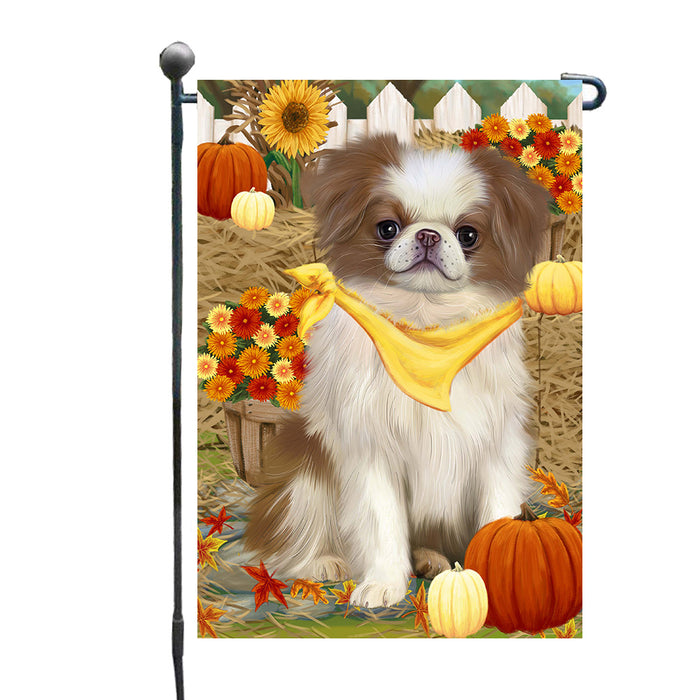 Fall Pumpkin Autumn Greeting Japanese Chin Dog Garden Flags Outdoor Decor for Homes and Gardens Double Sided Garden Yard Spring Decorative Vertical Home Flags Garden Porch Lawn Flag for Decorations GFLG68244