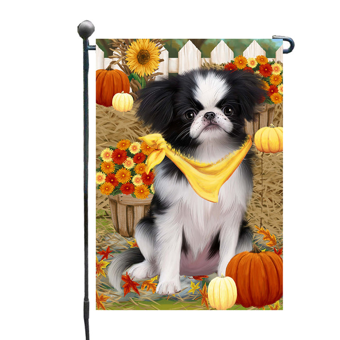 Fall Pumpkin Autumn Greeting Japanese Chin Dog Garden Flags Outdoor Decor for Homes and Gardens Double Sided Garden Yard Spring Decorative Vertical Home Flags Garden Porch Lawn Flag for Decorations GFLG68245