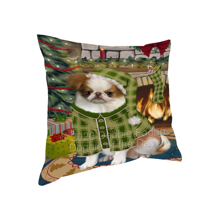 The Christmas Stocking was Hung Japanese Chin Dog Pillow with Top Quality High-Resolution Images - Ultra Soft Pet Pillows for Sleeping - Reversible & Comfort - Ideal Gift for Dog Lover - Cushion for Sofa Couch Bed - 100% Polyester, PILA93709