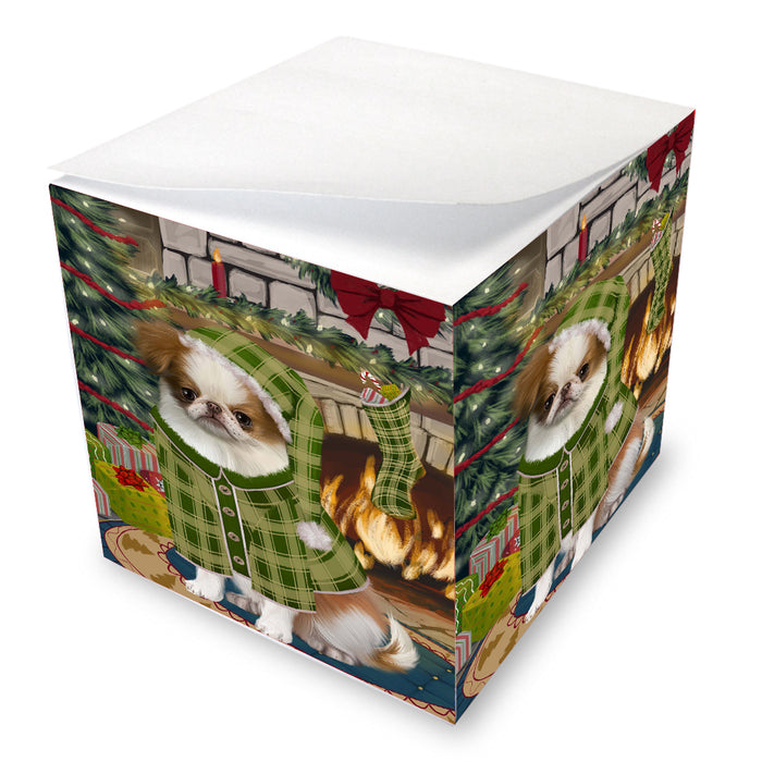 The Christmas Stocking was Hung Japanese Chin Dog Note Cube NOC-DOTD-A57803