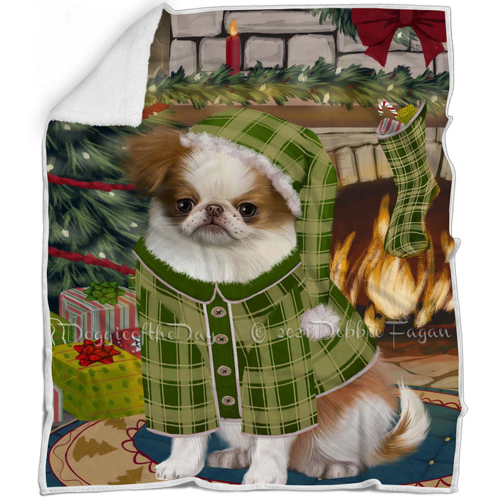 The Stocking was Hung Japanese Chin Dog Blanket BLNKT142287