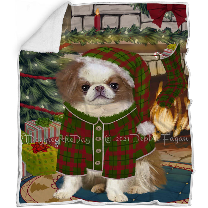 The Stocking was Hung Japanese Chin Dog Blanket BLNKT142288