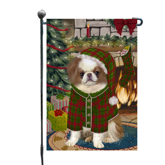 The Christmas Stocking was Hung Japanese Chin Dog Garden Flags Outdoor Decor for Homes and Gardens Double Sided Garden Yard Spring Decorative Vertical Home Flags Garden Porch Lawn Flag for Decorations GFLG68454