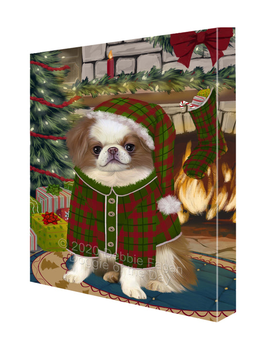 The Christmas Stocking was Hung Japanese Chin Dog Canvas Wall Art - Premium Quality Ready to Hang Room Decor Wall Art Canvas - Unique Animal Printed Digital Painting for Decoration CVS629