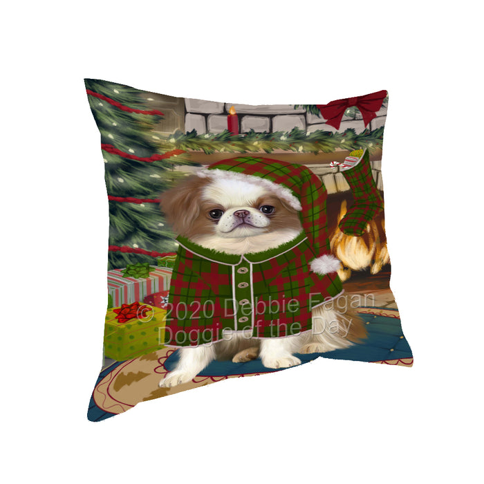 The Christmas Stocking was Hung Japanese Chin Dog Pillow with Top Quality High-Resolution Images - Ultra Soft Pet Pillows for Sleeping - Reversible & Comfort - Ideal Gift for Dog Lover - Cushion for Sofa Couch Bed - 100% Polyester, PILA93712