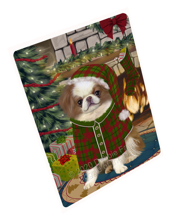 The Christmas Stocking was Hung Japanese Chin Dog Cutting Board - For Kitchen - Scratch & Stain Resistant - Designed To Stay In Place - Easy To Clean By Hand - Perfect for Chopping Meats, Vegetables, CA83878
