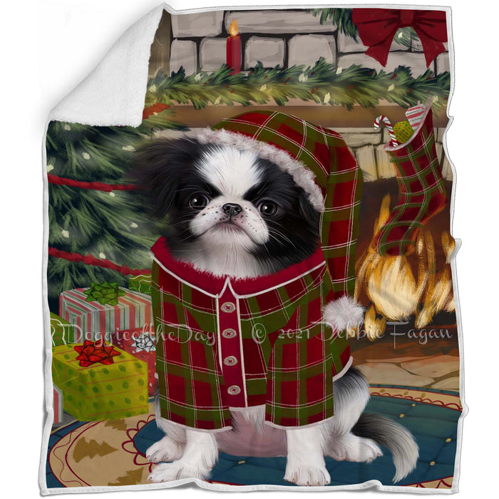 The Stocking was Hung Japanese Chin Dog Blanket BLNKT142289