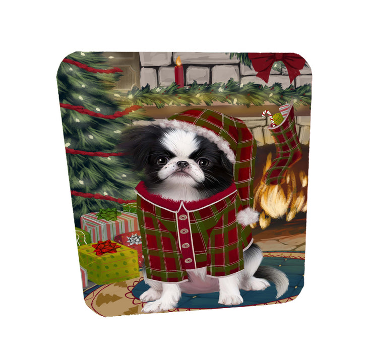 The Christmas Stocking was Hung Japanese Chin Dog Coasters Set of 4 CSTA58616