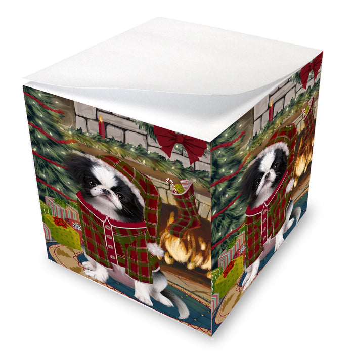The Christmas Stocking was Hung Japanese Chin Dog Note Cube NOC-DOTD-A57805