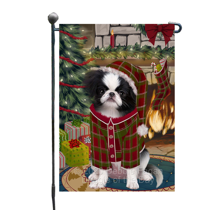 The Christmas Stocking was Hung Japanese Chin Dog Garden Flags Outdoor Decor for Homes and Gardens Double Sided Garden Yard Spring Decorative Vertical Home Flags Garden Porch Lawn Flag for Decorations GFLG68455
