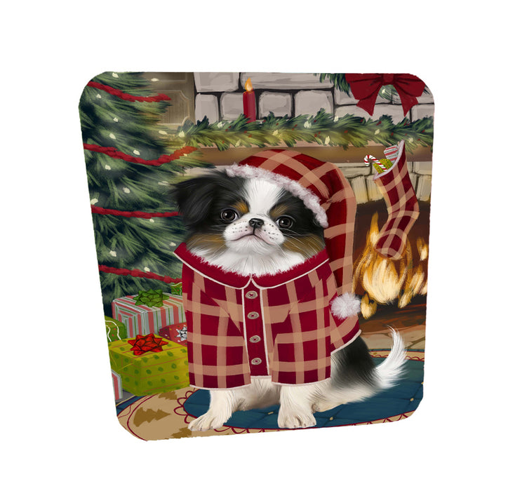 The Christmas Stocking was Hung Japanese Chin Dog Coasters Set of 4 CSTA58617