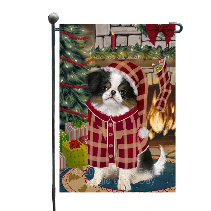 The Christmas Stocking was Hung Japanese Chin Dog Garden Flags Outdoor Decor for Homes and Gardens Double Sided Garden Yard Spring Decorative Vertical Home Flags Garden Porch Lawn Flag for Decorations GFLG68456