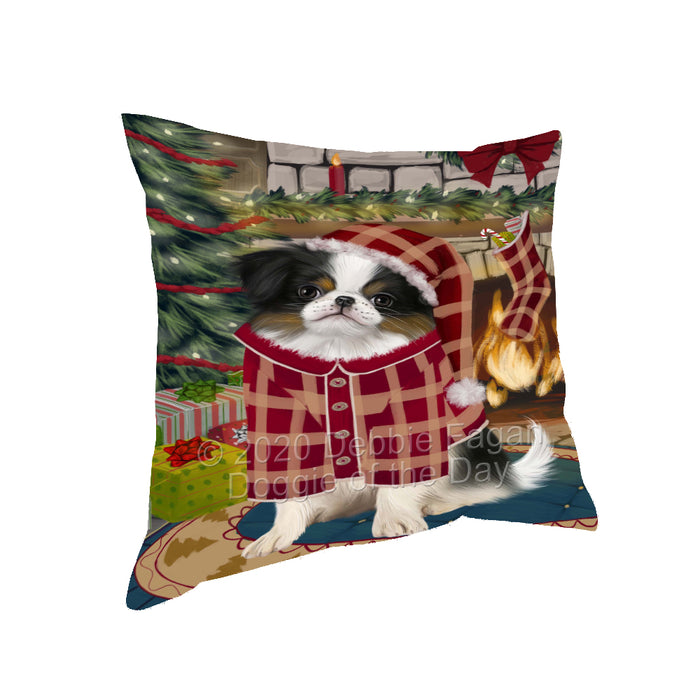 The Christmas Stocking was Hung Japanese Chin Dog Pillow with Top Quality High-Resolution Images - Ultra Soft Pet Pillows for Sleeping - Reversible & Comfort - Ideal Gift for Dog Lover - Cushion for Sofa Couch Bed - 100% Polyester, PILA93718