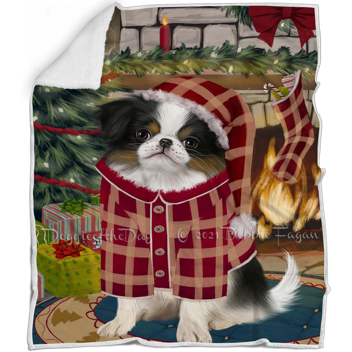 The Stocking was Hung Japanese Chin Dog Blanket BLNKT142290