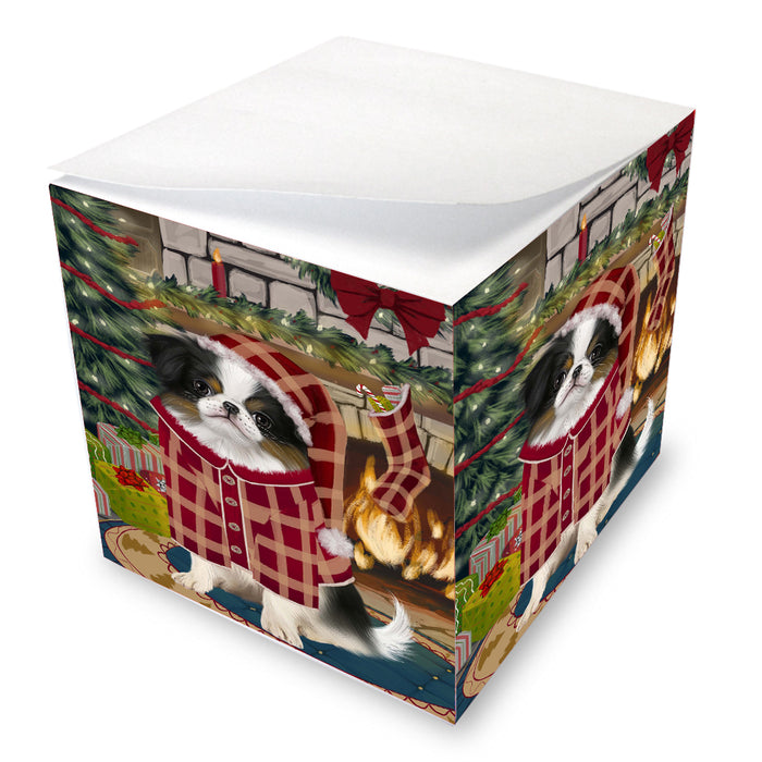 The Christmas Stocking was Hung Japanese Chin Dog Note Cube NOC-DOTD-A57806