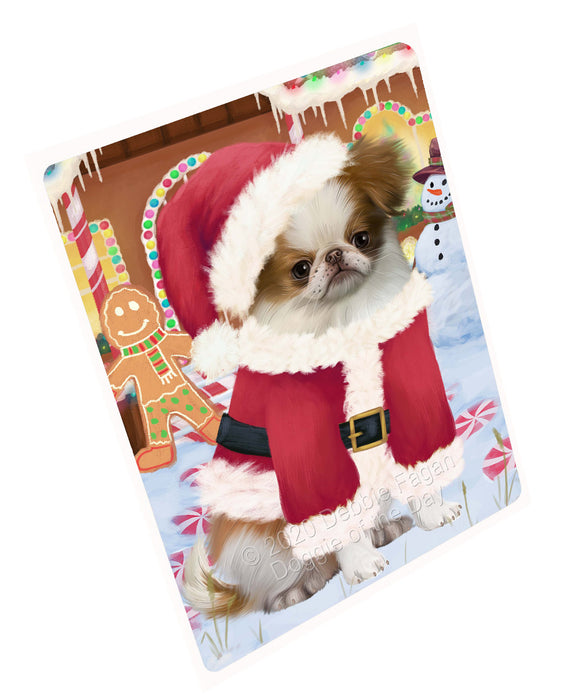 Christmas Gingerbread Candyfest Japanese Chin Dog Cutting Board - For Kitchen - Scratch & Stain Resistant - Designed To Stay In Place - Easy To Clean By Hand - Perfect for Chopping Meats, Vegetables