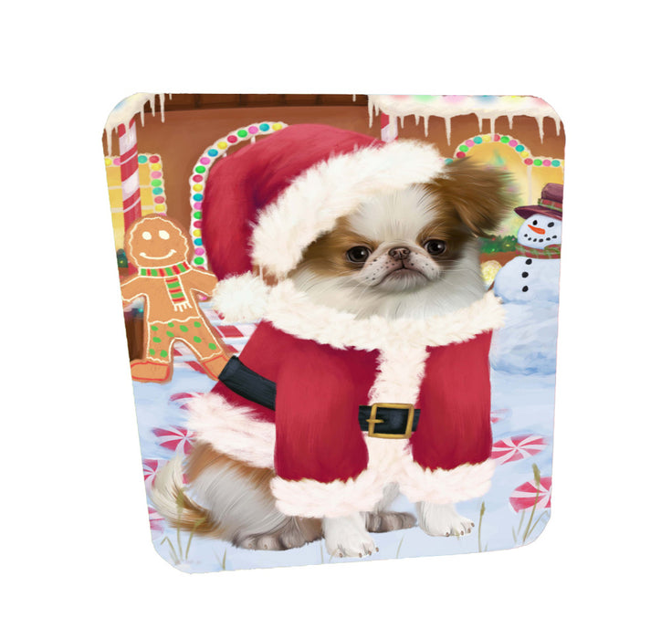 Christmas Gingerbread Candyfest Japanese Chin Dog Coasters Set of 4 CSTA58333