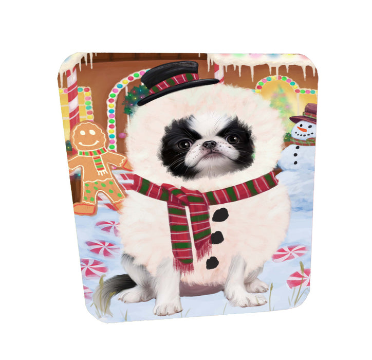 Christmas Gingerbread Snowman Japanese Chin Dog Coasters Set of 4 CSTA58341