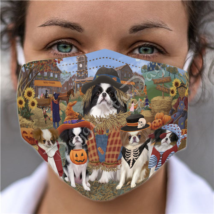 Halloween 'Round Town Japanese Chin Dogs Face Mask FM49965