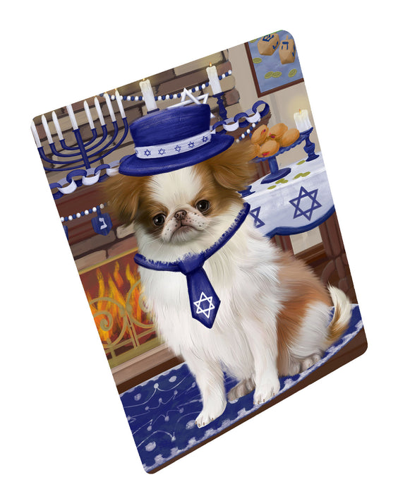 Happy Hanukkah Family Japanese Chin Dog Cutting Board - For Kitchen - Scratch & Stain Resistant - Designed To Stay In Place - Easy To Clean By Hand - Perfect for Chopping Meats, Vegetables