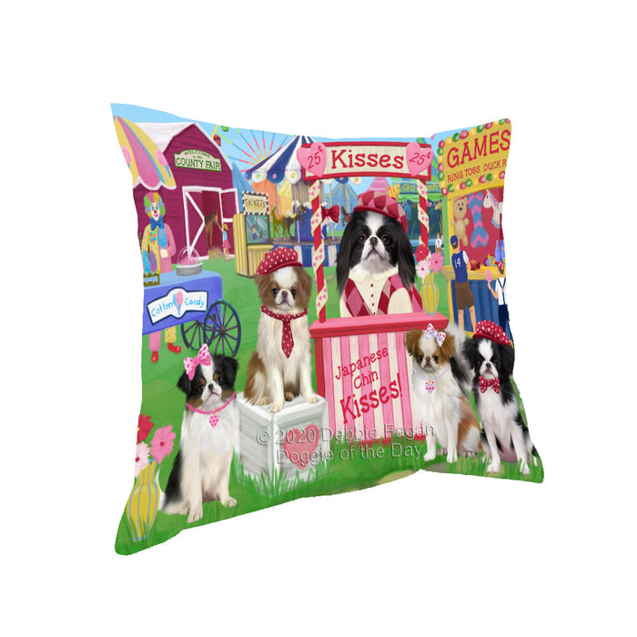 Carnival Kissing Booth Japanese Chin Dogs Pillow with Top Quality High-Resolution Images - Ultra Soft Pet Pillows for Sleeping - Reversible & Comfort - Ideal Gift for Dog Lover - Cushion for Sofa Couch Bed - 100% Polyester