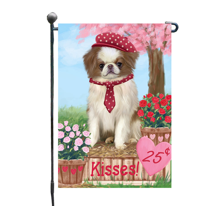Rosie 25 Cent Kisses Japanese Chin Dog Garden Flags Outdoor Decor for Homes and Gardens Double Sided Garden Yard Spring Decorative Vertical Home Flags Garden Porch Lawn Flag for Decorations GFLG67968