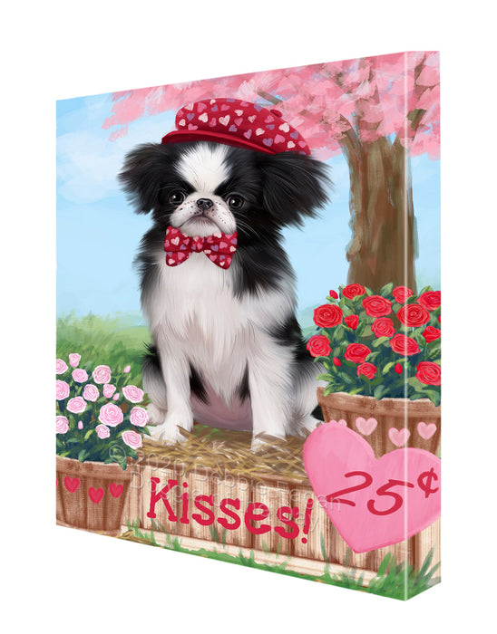 Rosie 25 Cent Kisses Japanese Chin Dog Canvas Wall Art - Premium Quality Ready to Hang Room Decor Wall Art Canvas - Unique Animal Printed Digital Painting for Decoration CVS296
