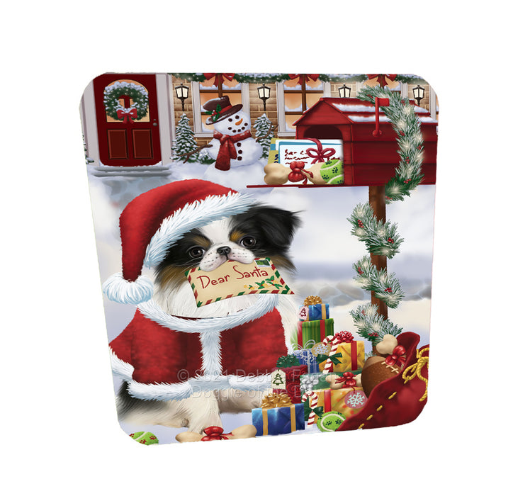 Christmas Dear Santa Mailbox Japanese Chin Dog Coasters Set of 4 CSTA58243