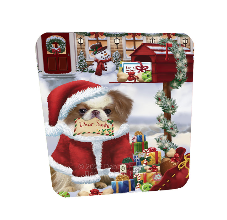 Christmas Dear Santa Mailbox Japanese Chin Dog Coasters Set of 4 CSTA58244