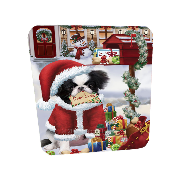 Christmas Dear Santa Mailbox Japanese Chin Dog Coasters Set of 4 CSTA58245