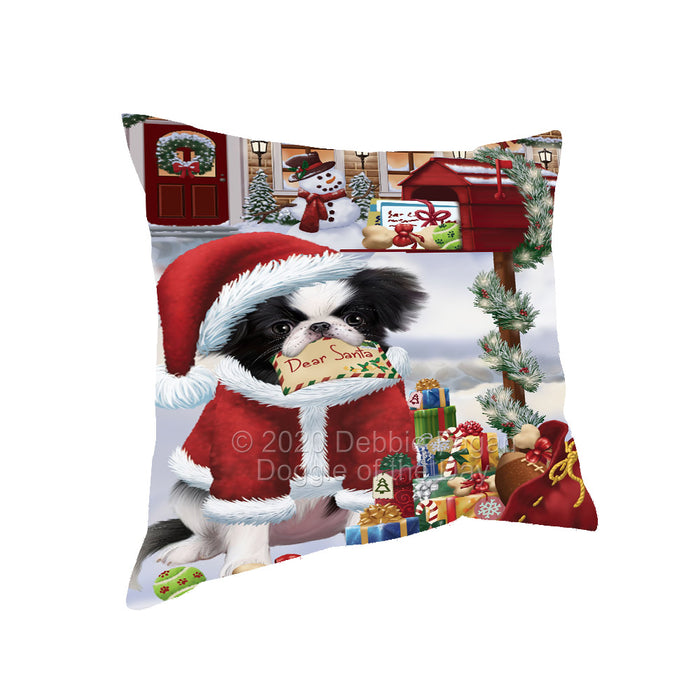 Christmas Dear Santa Mailbox Japanese Chin Dog Pillow with Top Quality High-Resolution Images - Ultra Soft Pet Pillows for Sleeping - Reversible & Comfort - Ideal Gift for Dog Lover - Cushion for Sofa Couch Bed - 100% Polyester, PILA92170