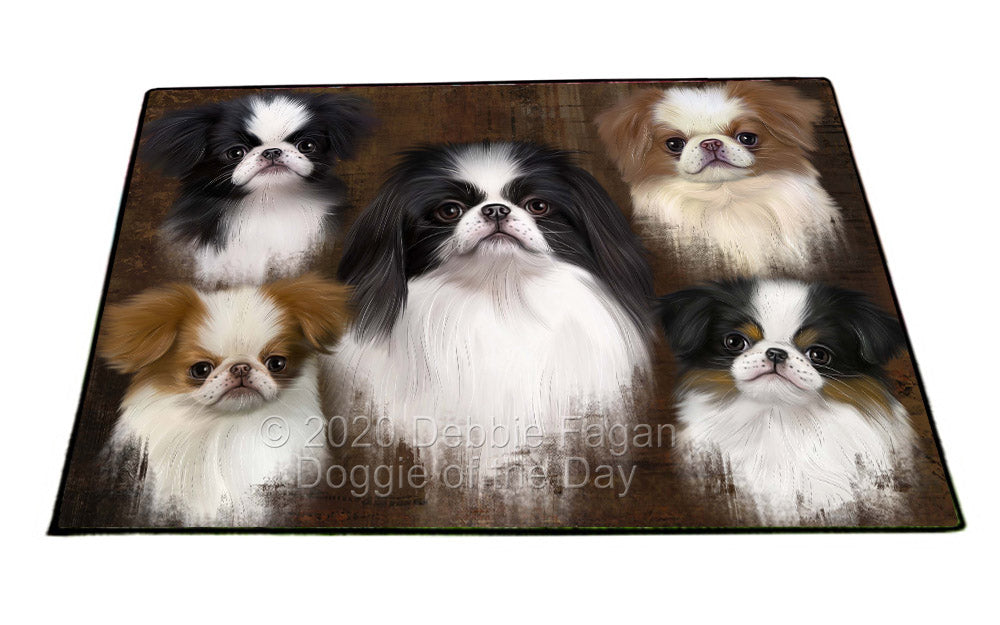Rustic 5 Heads Japanese Chin Dogs Floormat FLMS55675