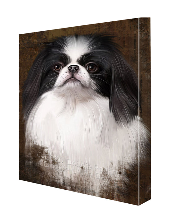 Rustic Japanese Chin Dog Canvas Wall Art - Premium Quality Ready to Hang Room Decor Wall Art Canvas - Unique Animal Printed Digital Painting for Decoration CVS210