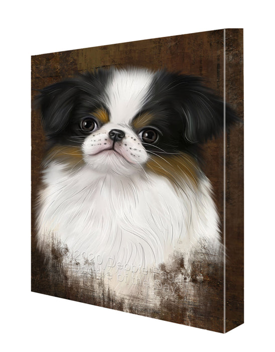 Rustic Japanese Chin Dog Canvas Wall Art - Premium Quality Ready to Hang Room Decor Wall Art Canvas - Unique Animal Printed Digital Painting for Decoration CVS211