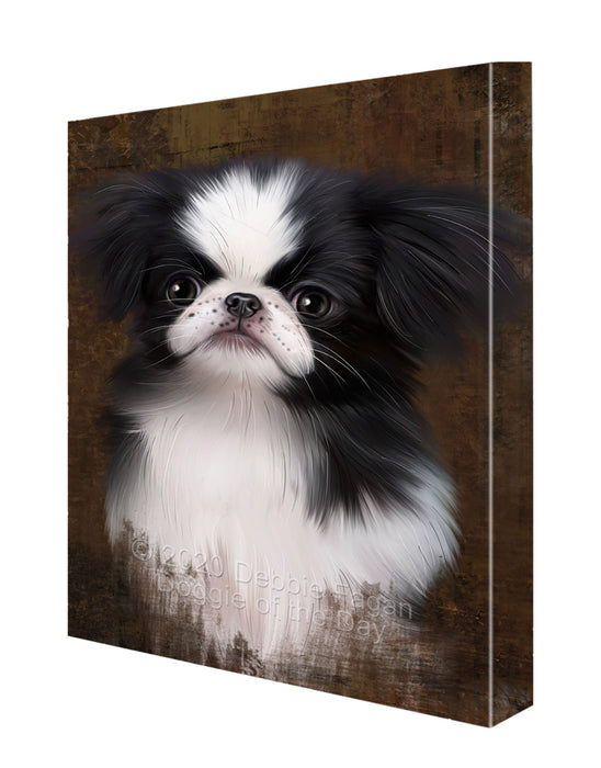 Rustic Japanese Chin Dog Canvas Wall Art - Premium Quality Ready to Hang Room Decor Wall Art Canvas - Unique Animal Printed Digital Painting for Decoration CVS212