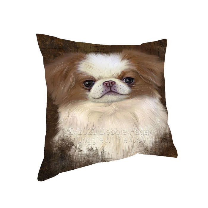 Rustic Japanese Chin Dog Pillow with Top Quality High-Resolution Images - Ultra Soft Pet Pillows for Sleeping - Reversible & Comfort - Ideal Gift for Dog Lover - Cushion for Sofa Couch Bed - 100% Polyester, PILA91960