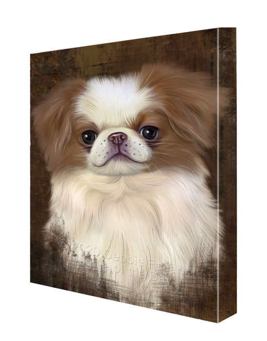 Rustic Japanese Chin Dog Canvas Wall Art - Premium Quality Ready to Hang Room Decor Wall Art Canvas - Unique Animal Printed Digital Painting for Decoration CVS213
