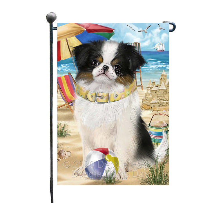 Pet Friendly Beach Japanese Chin Dog Garden Flags Outdoor Decor for Homes and Gardens Double Sided Garden Yard Spring Decorative Vertical Home Flags Garden Porch Lawn Flag for Decorations GFLG67775