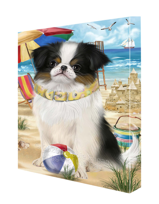 Pet Friendly Beach Japanese Chin Dog Canvas Wall Art - Premium Quality Ready to Hang Room Decor Wall Art Canvas - Unique Animal Printed Digital Painting for Decoration CVS158