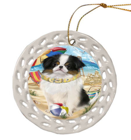 Pet Friendly Beach Japanese Chin Dog Doily Ornament DPOR58564