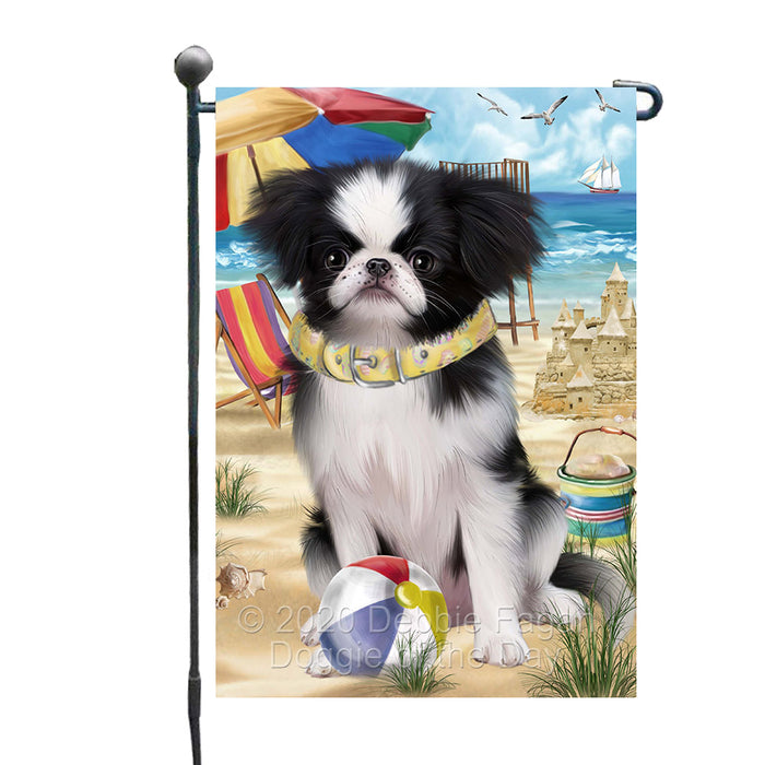 Pet Friendly Beach Japanese Chin Dog Garden Flags Outdoor Decor for Homes and Gardens Double Sided Garden Yard Spring Decorative Vertical Home Flags Garden Porch Lawn Flag for Decorations GFLG67776