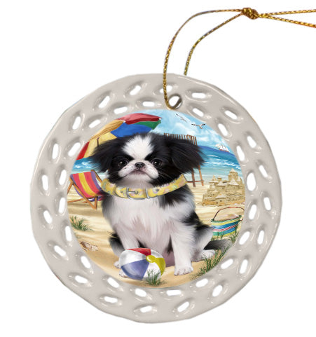 Pet Friendly Beach Japanese Chin Dog Doily Ornament DPOR58565