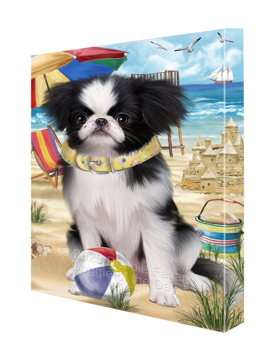 Pet Friendly Beach Japanese Chin Dog Canvas Wall Art - Premium Quality Ready to Hang Room Decor Wall Art Canvas - Unique Animal Printed Digital Painting for Decoration CVS159