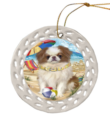 Pet Friendly Beach Japanese Chin Dog Doily Ornament DPOR58566