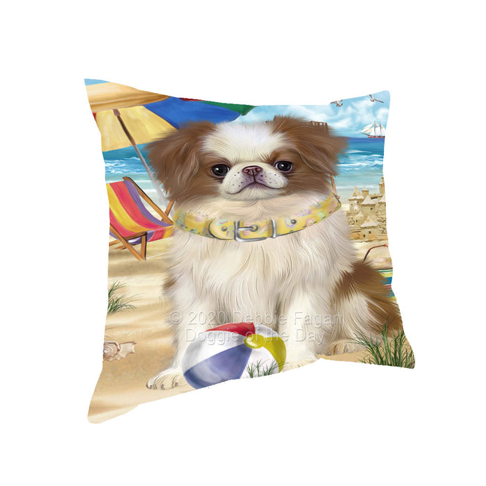 Pet Friendly Beach Japanese Chin Dog Pillow with Top Quality High-Resolution Images - Ultra Soft Pet Pillows for Sleeping - Reversible & Comfort - Ideal Gift for Dog Lover - Cushion for Sofa Couch Bed - 100% Polyester, PILA91681