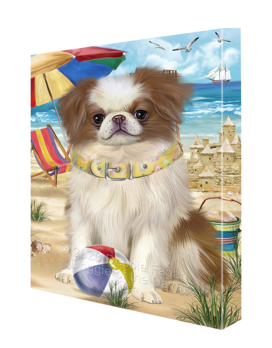 Pet Friendly Beach Japanese Chin Dog Canvas Wall Art - Premium Quality Ready to Hang Room Decor Wall Art Canvas - Unique Animal Printed Digital Painting for Decoration CVS160