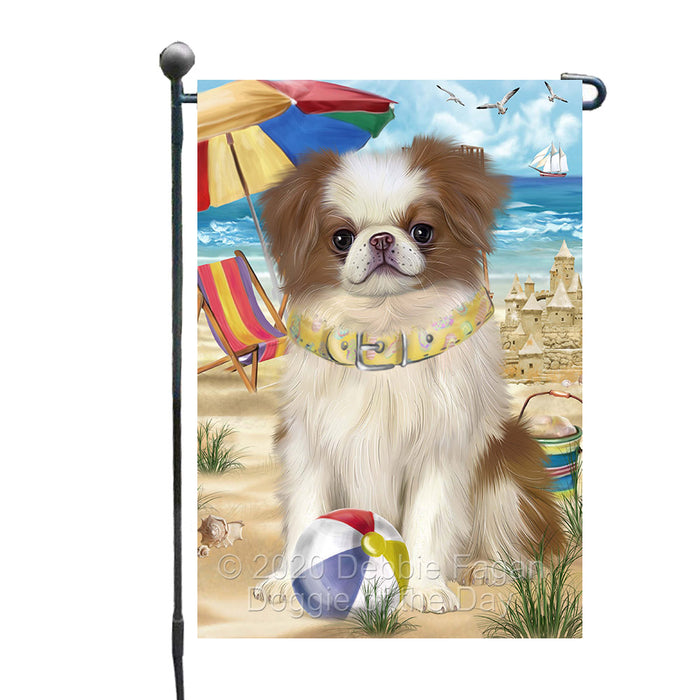 Pet Friendly Beach Japanese Chin Dog Garden Flags Outdoor Decor for Homes and Gardens Double Sided Garden Yard Spring Decorative Vertical Home Flags Garden Porch Lawn Flag for Decorations GFLG67777