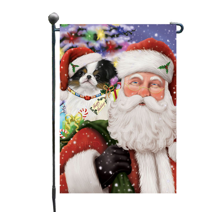 Christmas House with Presents Japanese Chin Dog Garden Flags Outdoor Decor for Homes and Gardens Double Sided Garden Yard Spring Decorative Vertical Home Flags Garden Porch Lawn Flag for Decorations GFLG68681