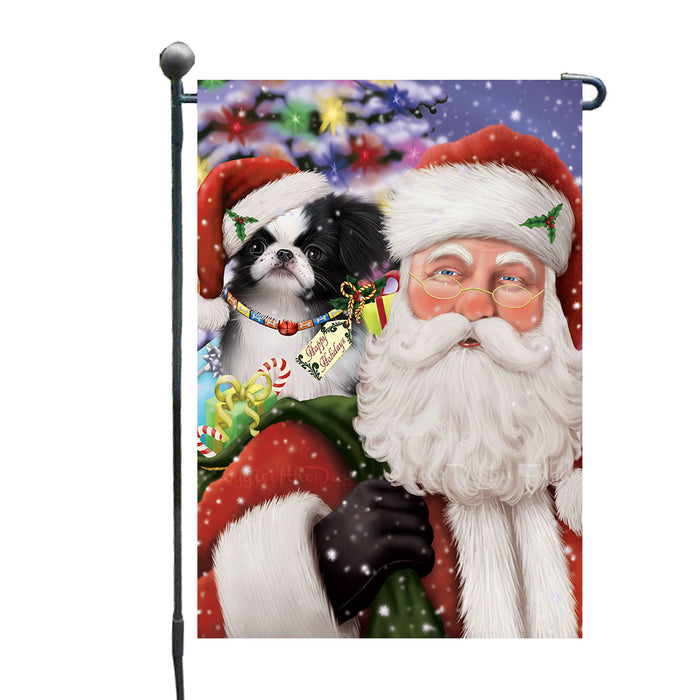Christmas House with Presents Japanese Chin Dog Garden Flags Outdoor Decor for Homes and Gardens Double Sided Garden Yard Spring Decorative Vertical Home Flags Garden Porch Lawn Flag for Decorations GFLG68682