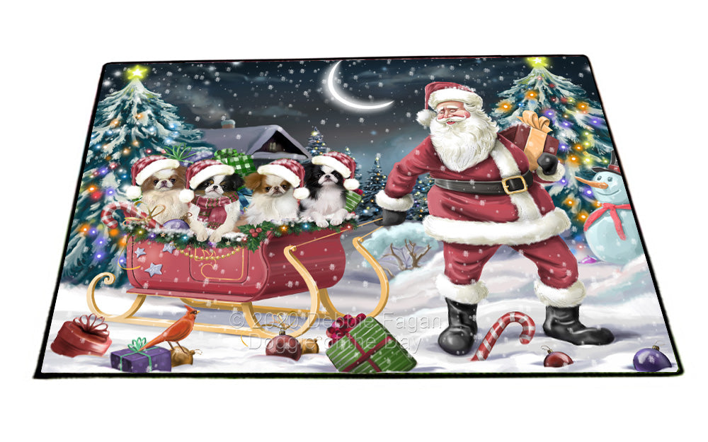 Christmas Santa Sled Japanese Chin Dogs Floormat FLMS55801